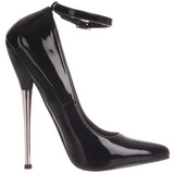 Noir Verni 16 cm DAGGER-12 Chaussures Stilettos Escarpins Femmes