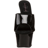 Noir Verni 18 cm ADORE-701 Plateforme Mules Hautes