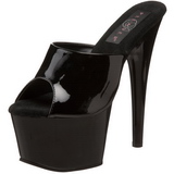 Noir Verni 18 cm ADORE-701 Plateforme Mules Hautes