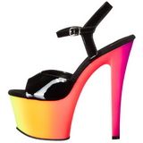 Noir Verni 18 cm RAINBOW-309UV Plateforme Neon Sandales Femmes