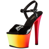 Noir Verni 18 cm RAINBOW-309UV Plateforme Neon Sandales Femmes