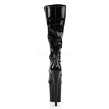 Noir Verni 20 cm FLAMINGO-2023 plateformes bottes à lacets pour femmes