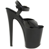 Noir Verni 20 cm Pleaser XTREME-809 Talons Aiguilles Plateforme