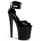 Noir Verni 20 cm XTREME-875 Plateforme Chaussures Talon Haut