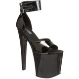 Noir Verni 20 cm XTREME-875 Plateforme Chaussures Talon Haut