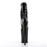 Noir Verni 23 cm INFINITY-1020 talons très hauts - bottines plateforme extrême