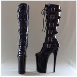 Noir Verni 23 cm Pleaser INFINITY-2049 Plateforme Bottes Femmes