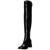 Noir Verni 8 cm GOGO-3000 bottes cuissardes hommes