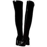 Noir Verni 8 cm GOGO-3000 bottes cuissardes hommes