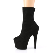 Noir faux suede 18 cm ADORE-1042 bottines de pole dance