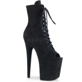 Noir faux suede 20 cm FLAMINGO-1021FS bottines de pole dance