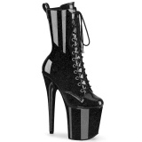 Noir glitter 20 cm pleaser bottines talons hauts femme