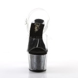 Noir paillettes 18 cm Pleaser ADORE-708G chaussure à talons de pole dance