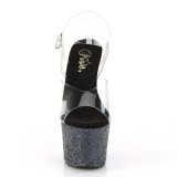 Noir paillettes 18 cm Pleaser SKY-308LG chaussure à talons de pole dance