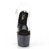 Noir paillettes 18 cm Pleaser SKY-308LG chaussure  talons de pole dance