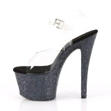 Noir paillettes 18 cm Pleaser SKY-308LG chaussure  talons de pole dance