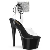 Noir strass 18 cm ADORE-791-2RS talon haut avec manchette de cheville