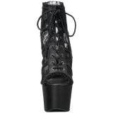 Noir tissu en dentelle 18 cm ADORE-796LC bottines à lacets femmes