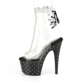 Noir transparent 18 cm STARDUST-1018C-2RS bottines de striptease