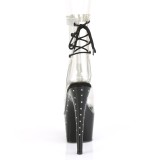 Noir transparent 18 cm STARDUST-1018C-2RS bottines de striptease