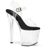 Noir transparent 19 cm ENCHANT-708 chaussures plateforme et talons