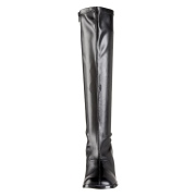 Noires bottes hautes vinyle - annes 70 en - hippie disco gogo botte haute  talon carr 7,5 cm