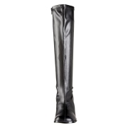 Noires en cuir vinyle 7,5 cm GOGO-300 talon botte femme pour homme