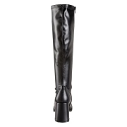 Noires en cuir vinyle 7,5 cm GOGO-300 talon botte femme pour homme
