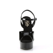 Noires sandales plateforme 15 cm EXCITE-609 sandales talons hauts pleaser