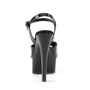 Noires sandales plateforme 15 cm GLEAM-609 sandales talons hauts pleaser