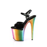 Noires sandales plateforme 20 cm FLAMINGO-809RC sandales talons hauts pleaser