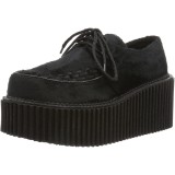 Noirs 7,5 cm CREEPER-202 rockabilly chaussures creepers femmes