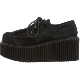 Noirs 7,5 cm CREEPER-202 rockabilly chaussures creepers femmes