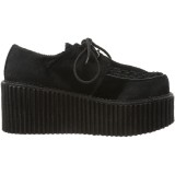 Noirs 7,5 cm CREEPER-202 rockabilly chaussures creepers femmes