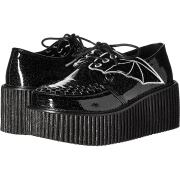 Noirs 7,5 cm CREEPER-205 chaussures creepers femmes ailes de chauve-souris