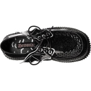 Noirs 7,5 cm CREEPER-205 chaussures creepers femmes ailes de chauve-souris