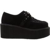 Noirs 7,5 cm CREEPER-206 rockabilly chaussures creepers femmes