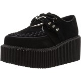 Noirs 7,5 cm CREEPER-206 rockabilly chaussures creepers femmes