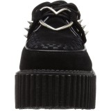 Noirs 7,5 cm CREEPER-206 rockabilly chaussures creepers femmes