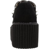 Noirs 7,5 cm CREEPER-206 rockabilly chaussures creepers femmes
