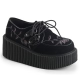 Noirs 7,5 cm CREEPER-219 rockabilly chaussures creepers femmes