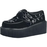 Noirs 7,5 cm CREEPER-219 rockabilly chaussures creepers femmes