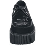 Noirs 7,5 cm CREEPER-219 rockabilly chaussures creepers femmes