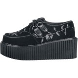 Noirs 7,5 cm CREEPER-219 rockabilly chaussures creepers femmes
