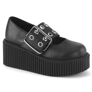 Noirs 7,5 cm CREEPER-230 maryjane creepers chaussures boucle large