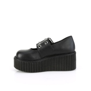 Noirs 7,5 cm CREEPER-230 maryjane creepers chaussures boucle large