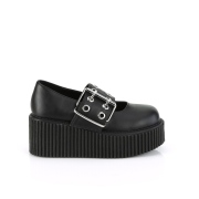 Noirs 7,5 cm CREEPER-230 maryjane creepers chaussures boucle large