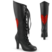 Noirs 9,5 cm GLAM-243 DemoniaCult bottes à lacets femme talon
