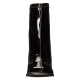 Noirs Verni 7,5 cm GOGO-150 bottines à talons épais stretch