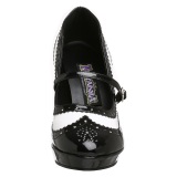 Noirs blanc 10,5 cm CONTESSA-06 escarpins mary jane rockabilly gangster